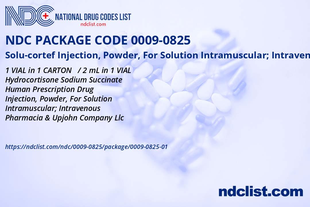 NDC Package 0009-0825-01 Solu-cortef Injection, Powder, For ...