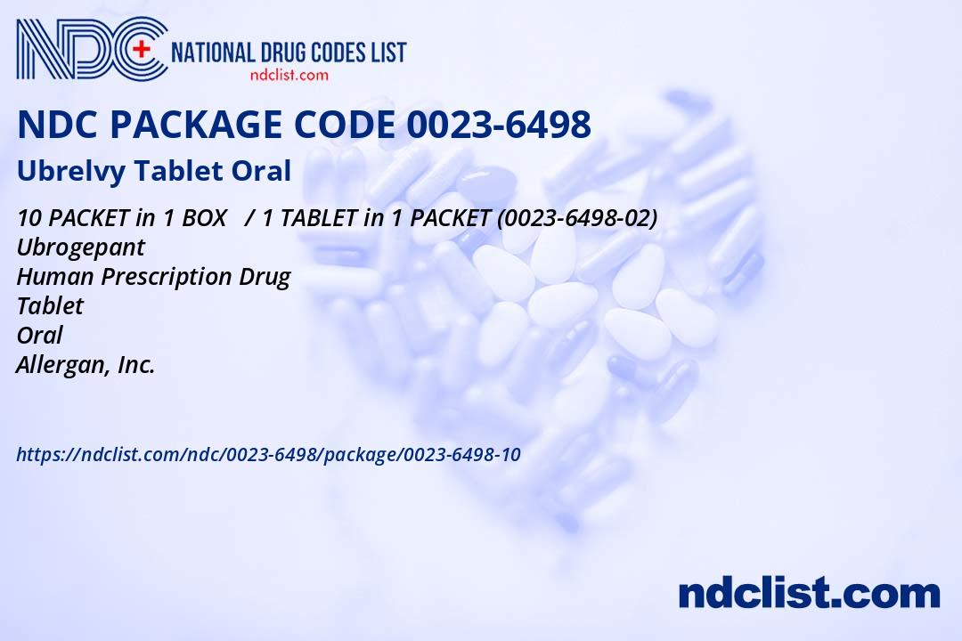 NDC Package 0023649810 Ubrelvy Tablet Oral
