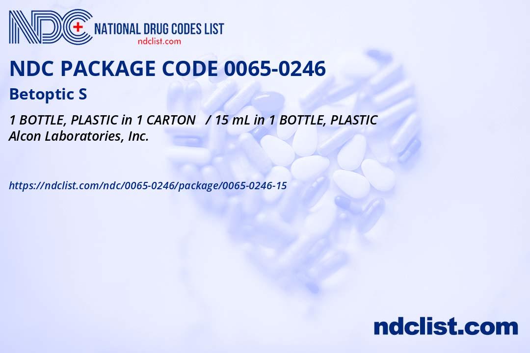 NDC Package 0065024615 Betoptic S Suspension/ Drops Ophthalmic
