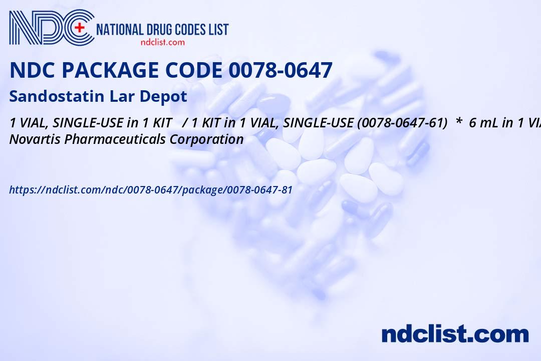 NDC Package 0078-0647-81 Sandostatin Lar Depot