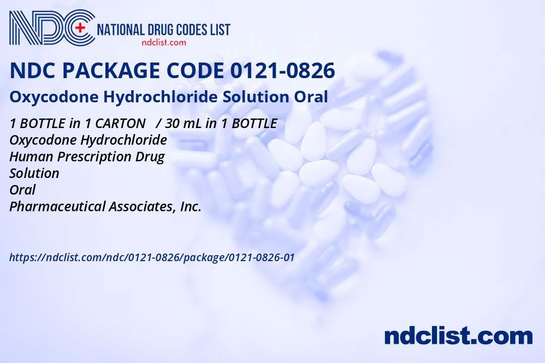 NDC Package 0121-0826-01 Oxycodone Hydrochloride Solution Oral