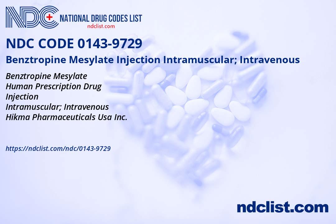 Benztropine Mesylate Injection- NDC0143-9729