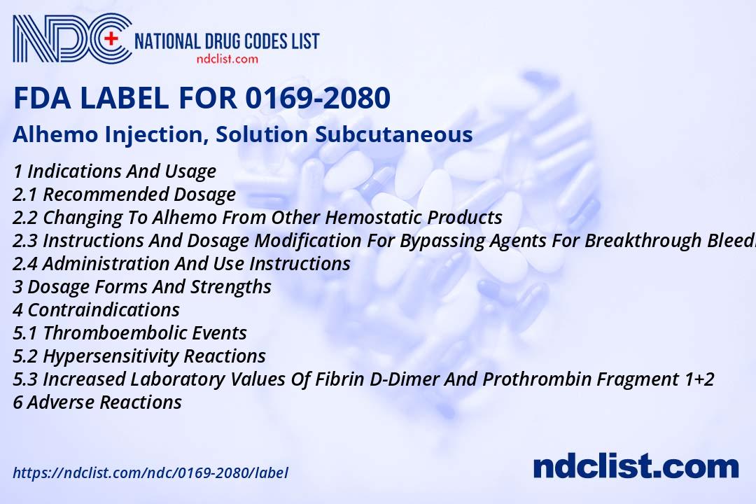 Hydro Inject Label Alhemo Injection, Solution FDA Label - NDC 0169-2080