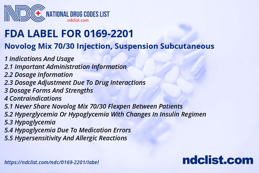 Novolog Mix 70/30 FDA Label - NDC 0169-2201