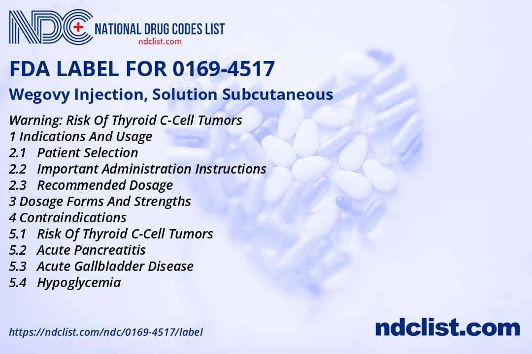Wegovy Injection, Solution- FDA Label NDC0169-4517