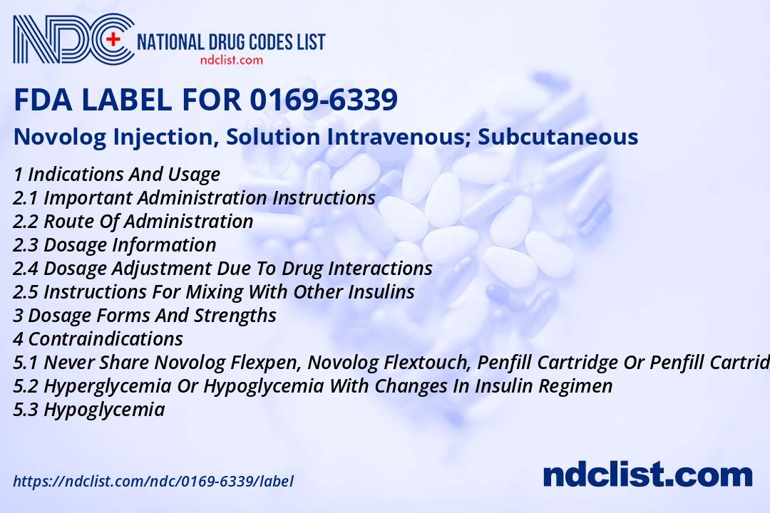 Novolog Injection, Solution FDA Label - NDC 0169-6339