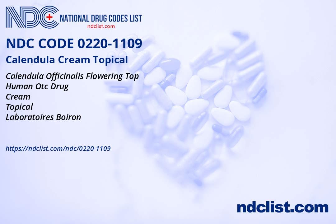 NDC 0220-1109 Calendula Cream Topical