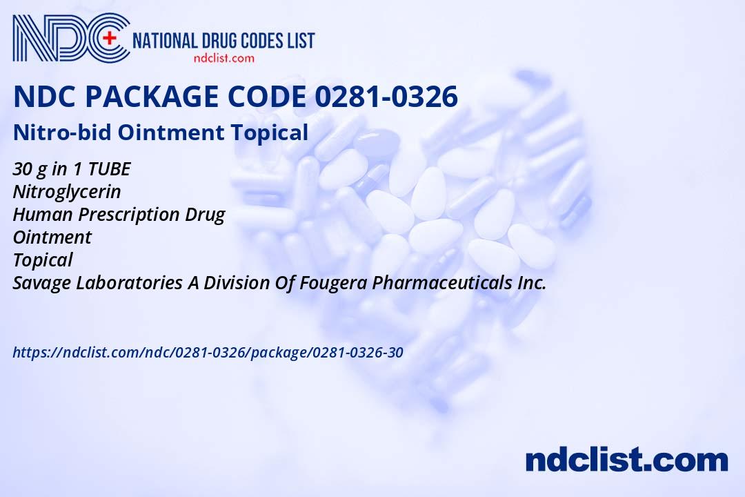 NDC Package 0281032630 Nitrobid Ointment Topical