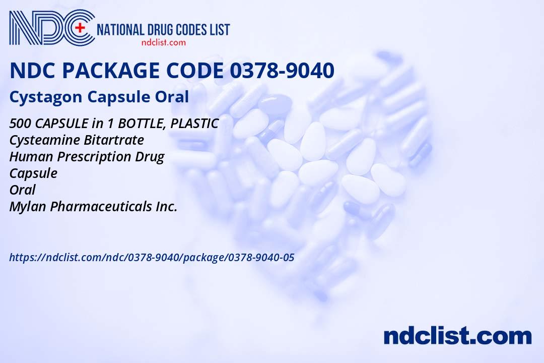 NDC Package 0378904005 Cystagon Capsule Oral
