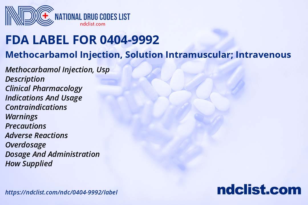 FDA Label for Methocarbamol Injection, Solution Intramuscular ...