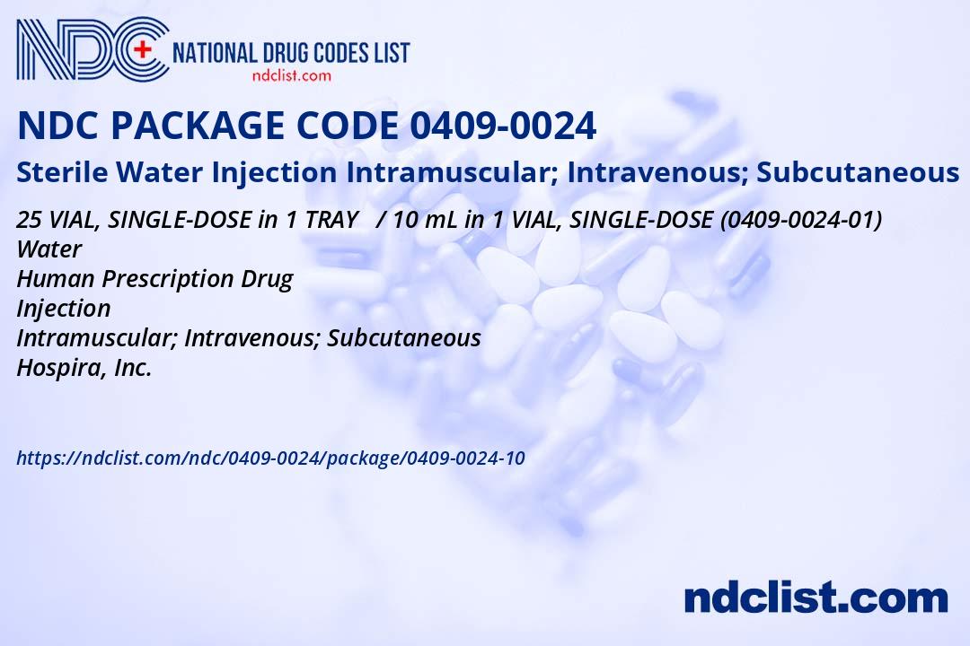 Sterile Water Injection - NDC 0409-0024-10