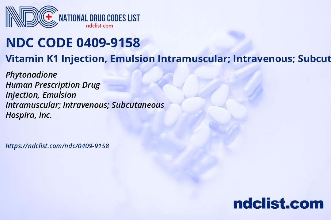 Vitamin K1 Injection, Emulsion- NDC0409-9158