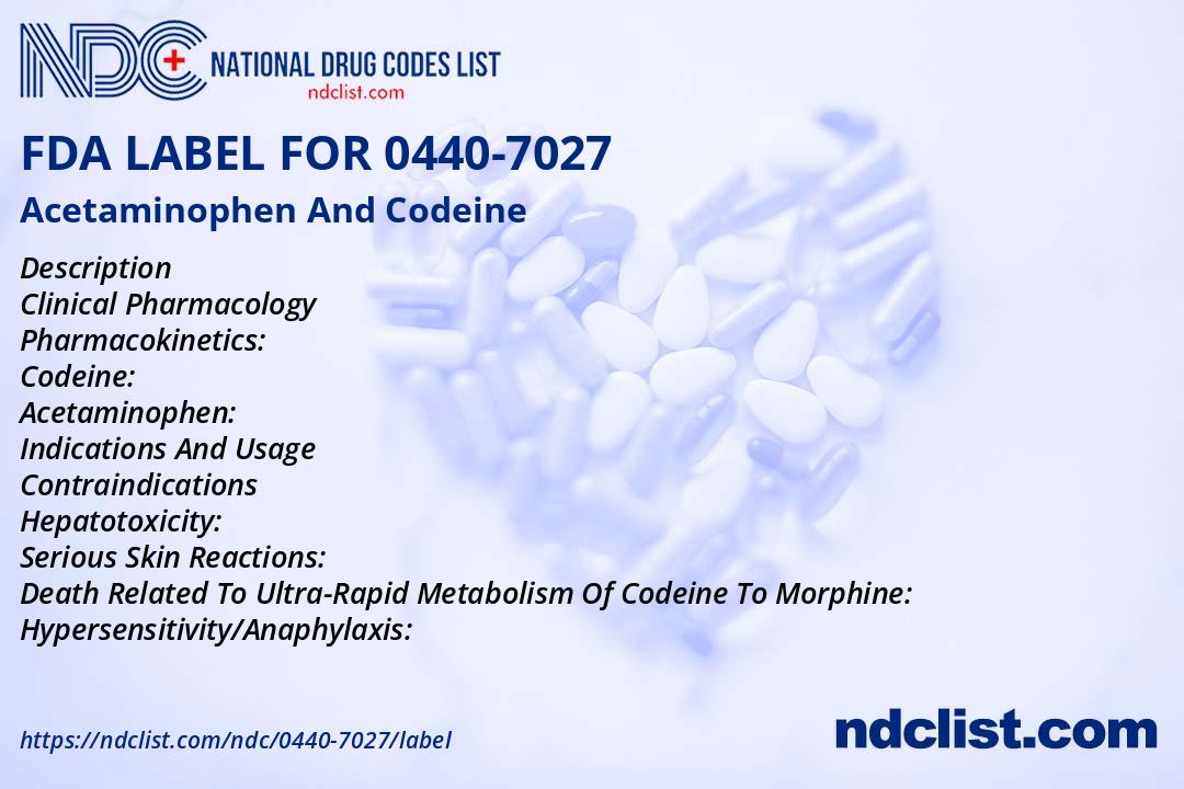 FDA Label for Acetaminophen And Codeine Indications, Usage & Precautions