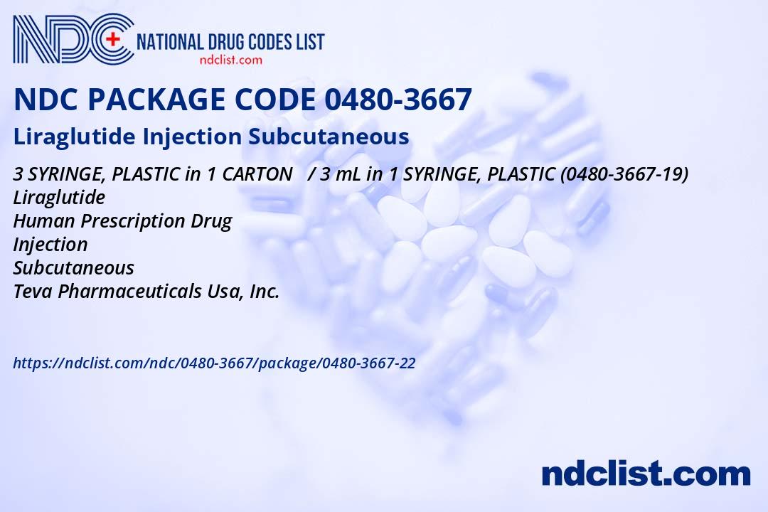 3667 Liraglutide Injection - NDC 0480-3667-22