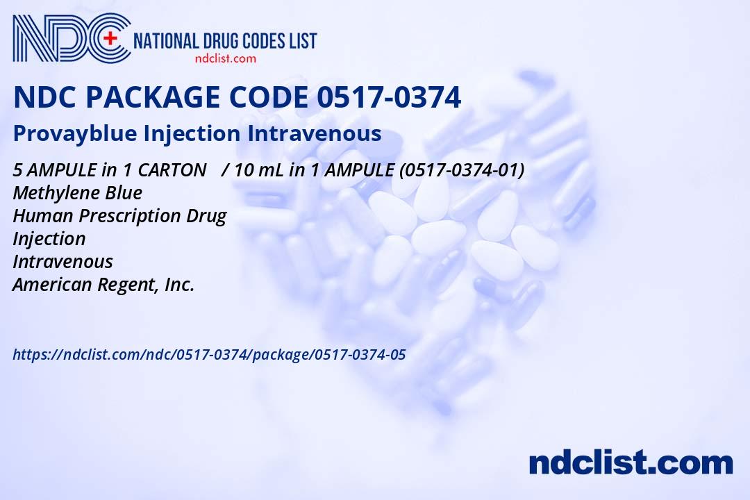 Provayblue Injection Provayblue Injection- NDC0517-0374-05