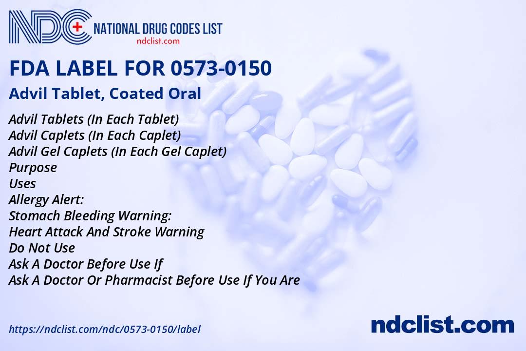 Advil Tablet, Coated- FDA Label NDC0573-0150