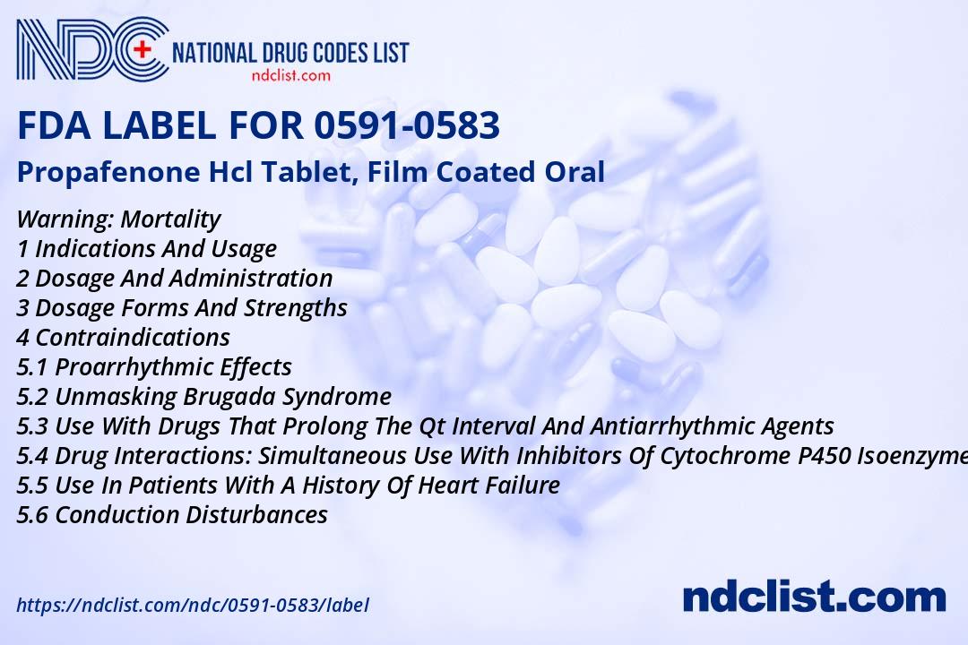 Propafenone Hcl- FDA Label NDC0591-0583