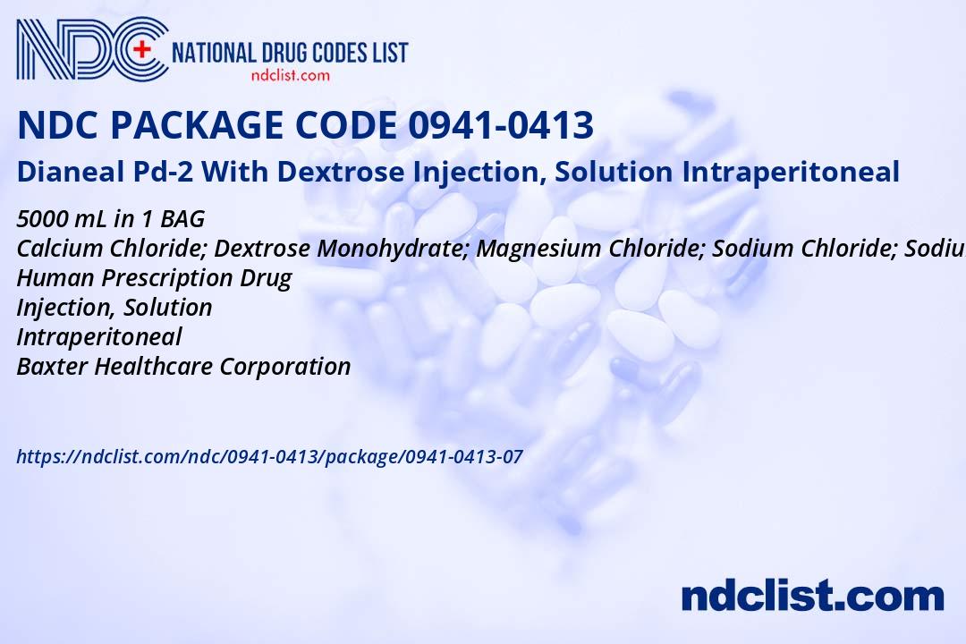 NDC Package 0941-0413-07 Dianeal Pd-2 With Dextrose Injection ...