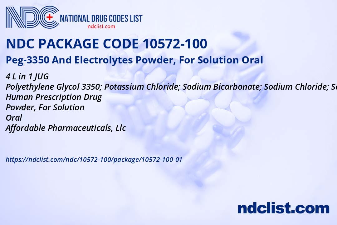 NDC Package 1057210001 Peg3350 And Electrolytes Powder, For Solution