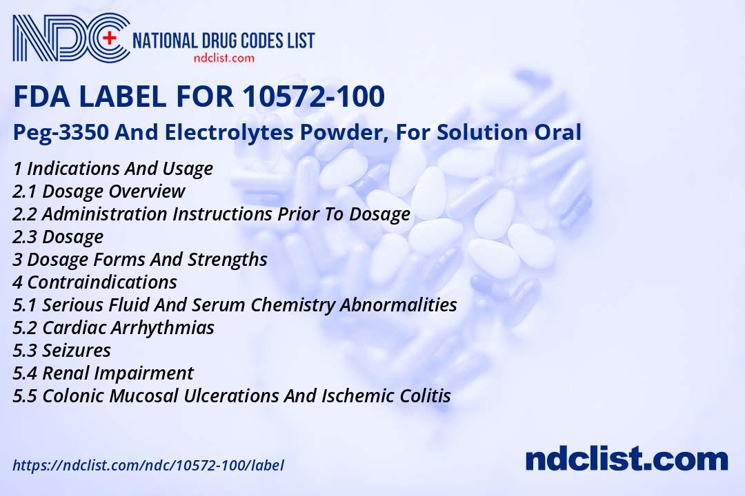FDA Label for Peg3350 And Electrolytes Powder, For Solution Oral