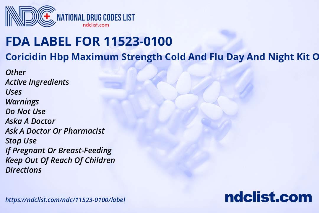 Coricidin Hbp Maximum Strength C- FDA Label NDC11523-0100