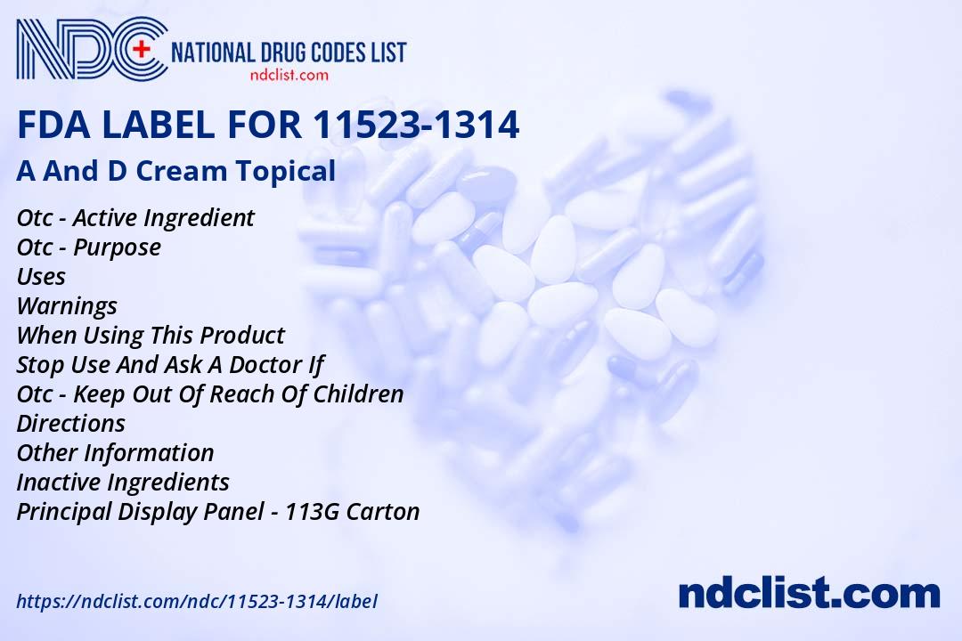 A And D - FDA Label NDC 11523-1314