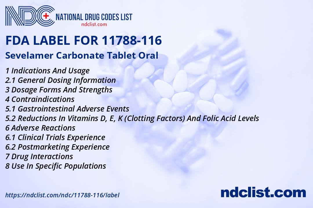 FDA Label for Sevelamer Carbonate Tablet Oral - Indications, Usage ...