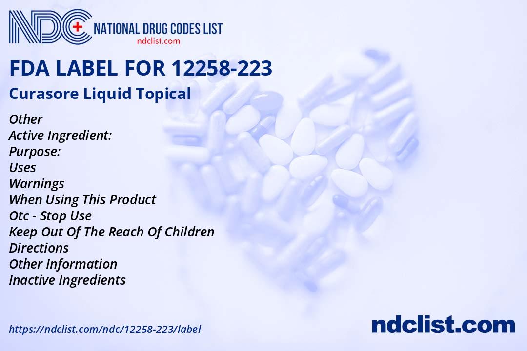 FDA Label for Curasore Liquid Topical - Indications, Usage & Precautions