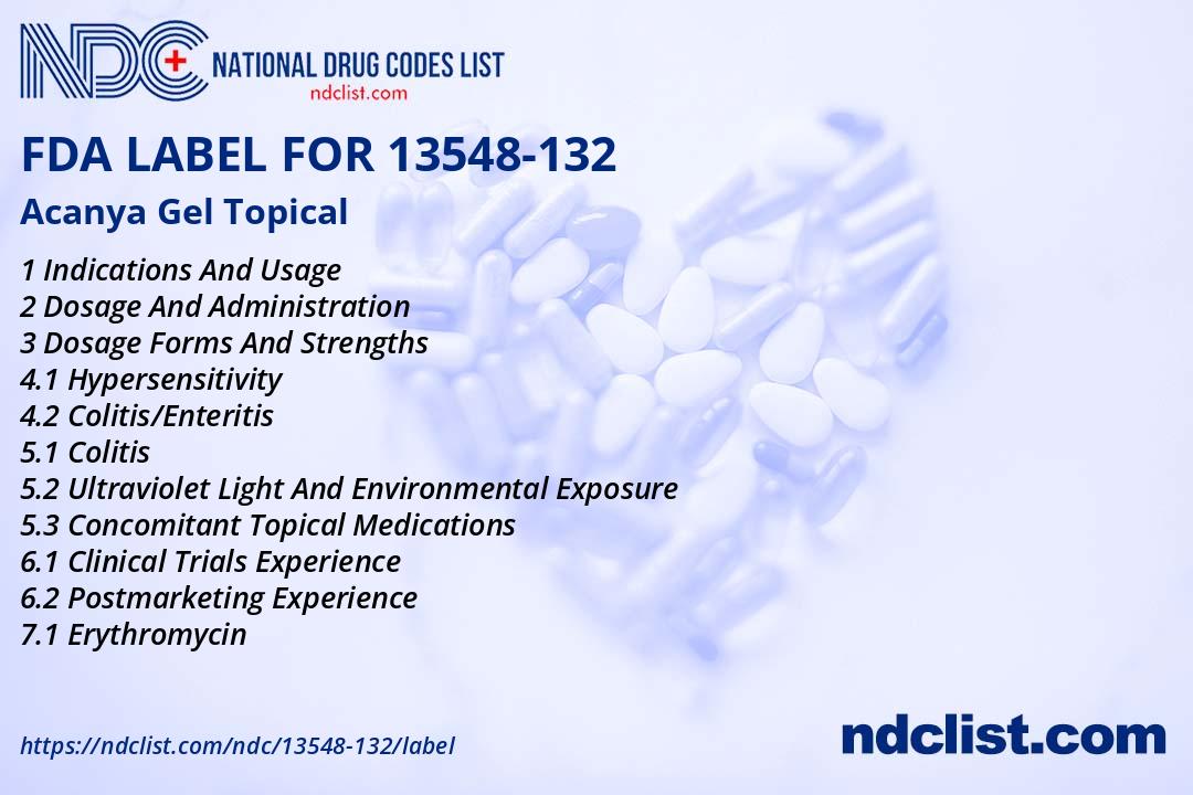 Acanya Gel- FDA Label NDC13548-132