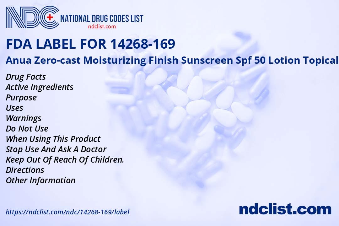 Anua Zero-cast Moisturizing Finis - FDA Label NDC 14268-169