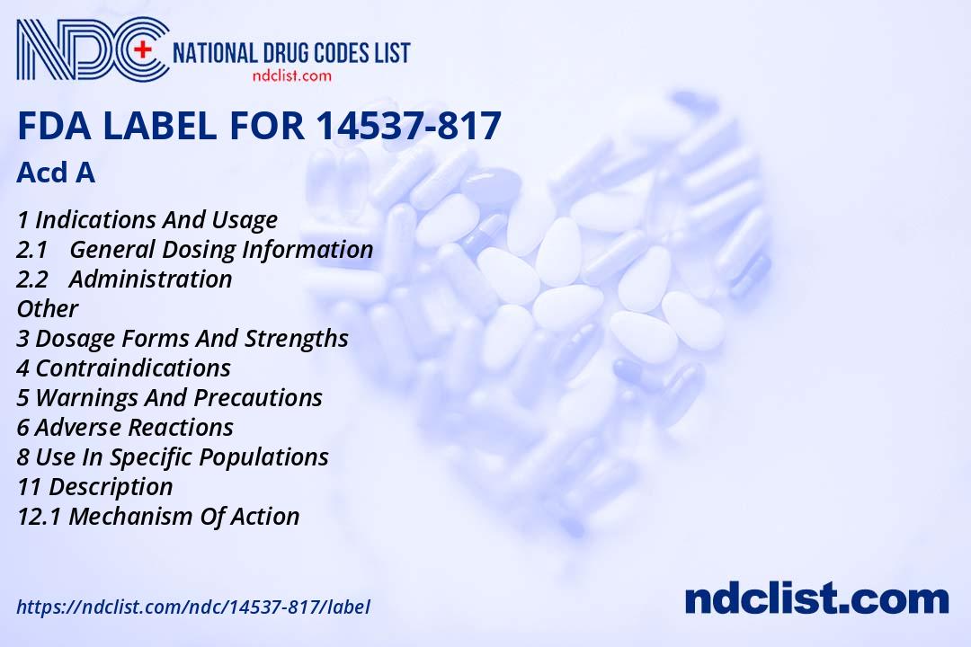 Acd Injection, Solution- FDA Label NDC14537-817