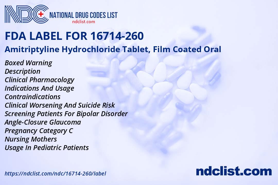 Amitriptyline Hydrochloride- FDA Label NDC16714-260