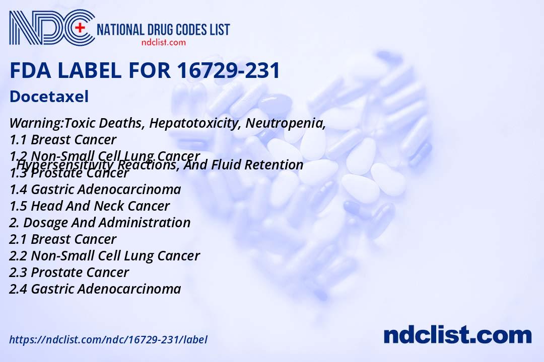 Docetaxel- FDA Label NDC16729-231