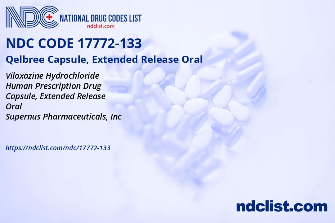 NDC 17772133 Qelbree Capsule, Extended Release Oral