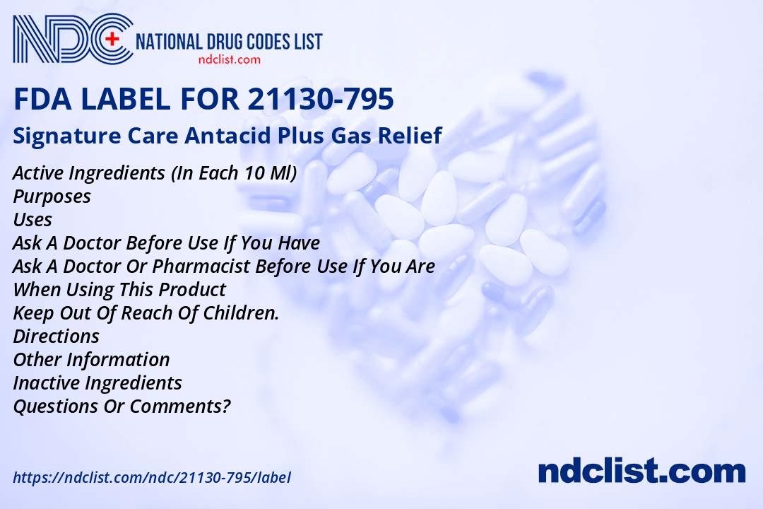 FDA Label for Signature Care Antacid Plus Gas Relief Suspension Oral