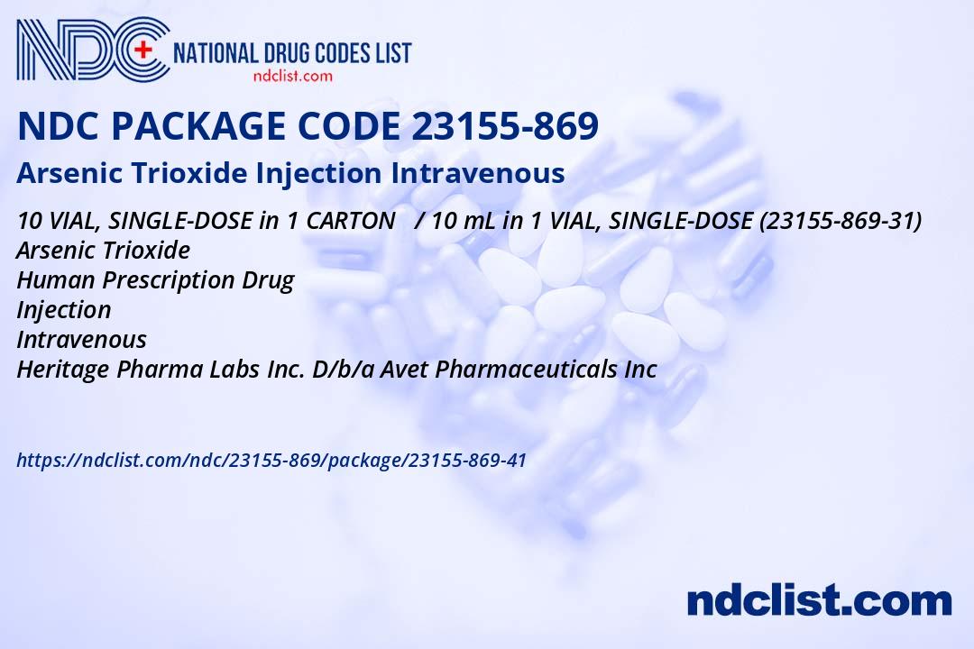 Arosi Injection Arsenic Trioxide Injection- NDC23155-869-41