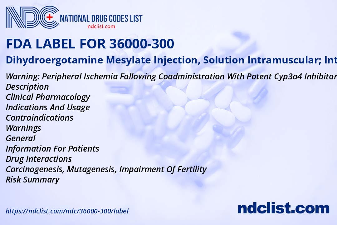 FDA Label for Dihydroergotamine Mesylate Injection, Solution ...