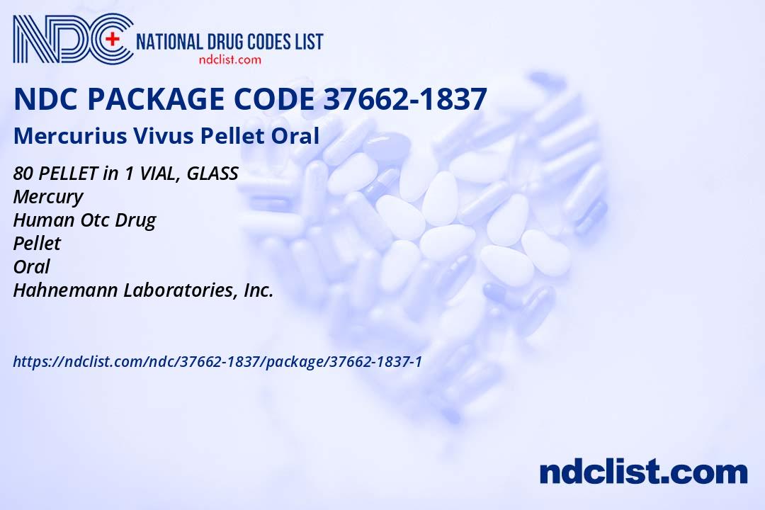 NDC Package 37662-1837-1 Mercurius Vivus Pellet Oral