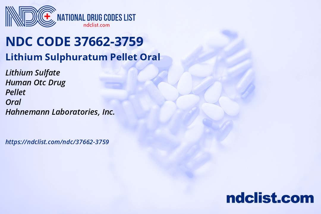 NDC 37662-3759 Lithium Sulphuratum Pellet Oral