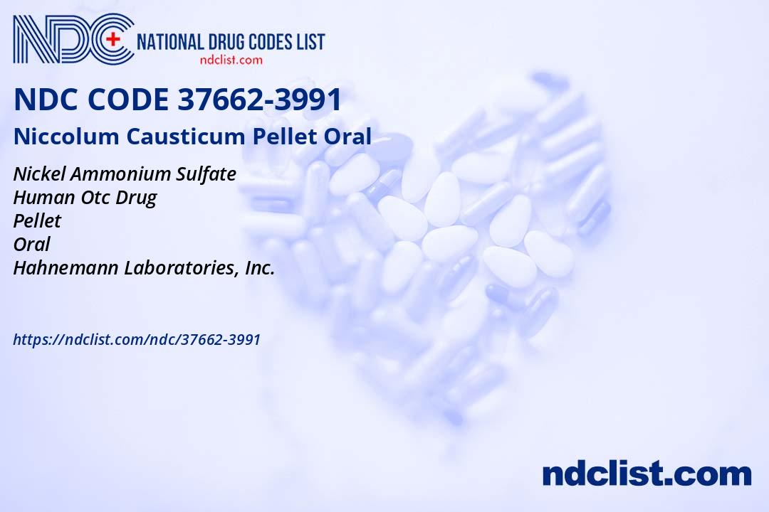 NDC 37662-3991 Niccolum Causticum Pellet Oral