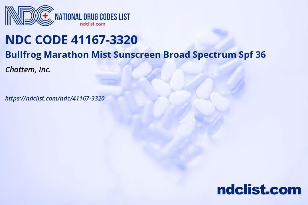 NDC 41167-3320 Bullfrog Marathon Mist Sunscreen Broad Spectrum Spf 36