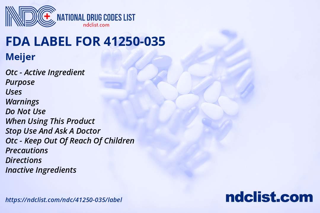 FDA Label for Meijer - Indications, Usage & Precautions