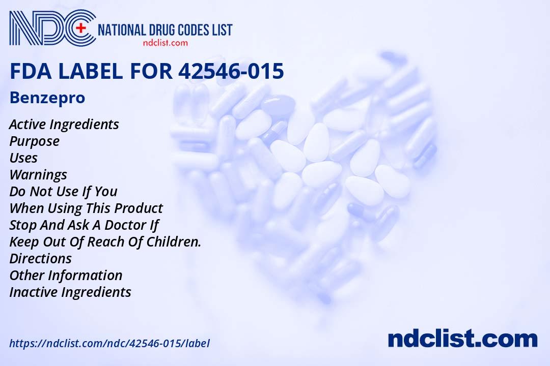 Benzepro - FDA Label NDC 42546-015