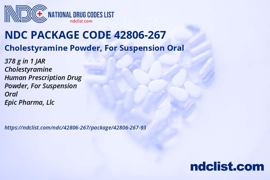 NDC Package 42806-267-93 Cholestyramine Powder, For Suspension Oral