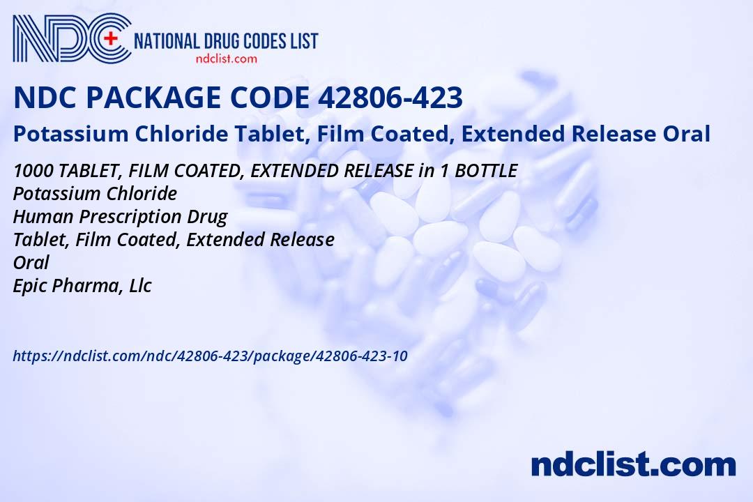 Potassium Chloride NDC Package 42806-423-10