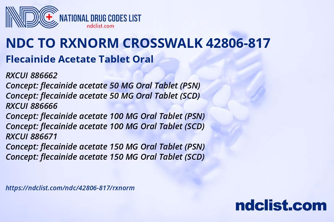 NDC RxNorm Crosswalk 42806-817 Flecainide Acetate Tablet Oral