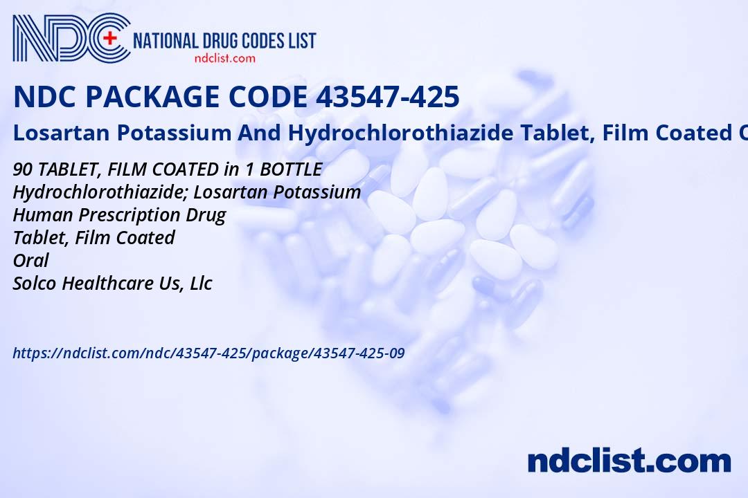 Losartan Potassium And Hydrochlorothiazi - NDC 43547-425-09