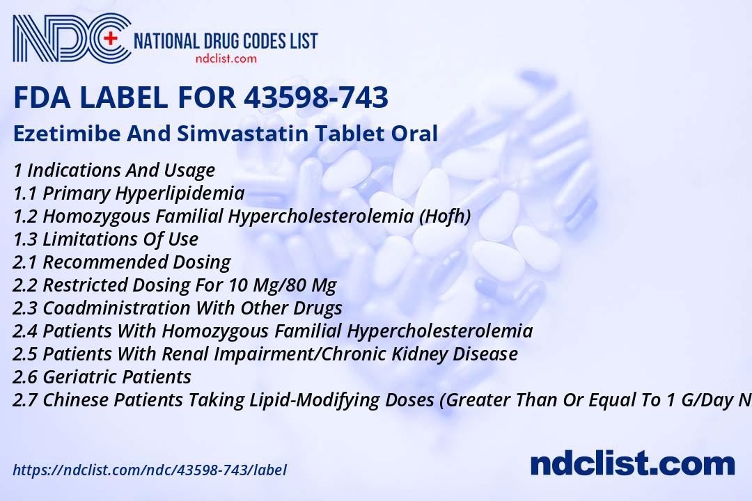 FDA Label for Ezetimibe And Simvastatin Tablet Oral - Indications ...