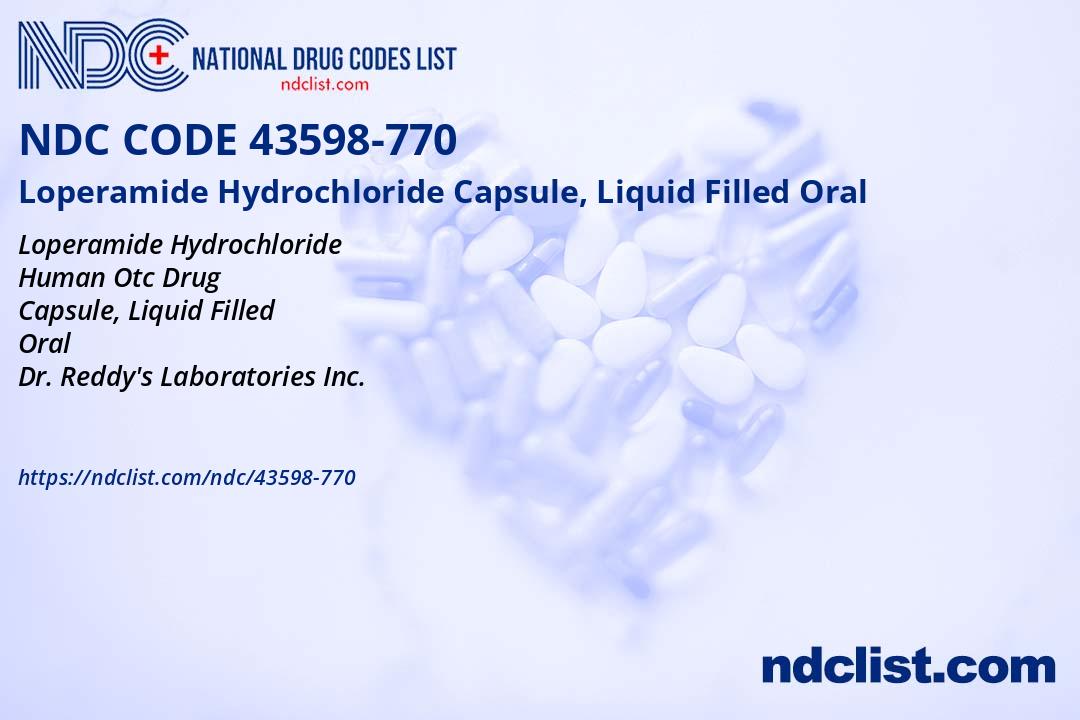 NDC 43598-770 Loperamide Hydrochloride Capsule, Liquid Filled Oral
