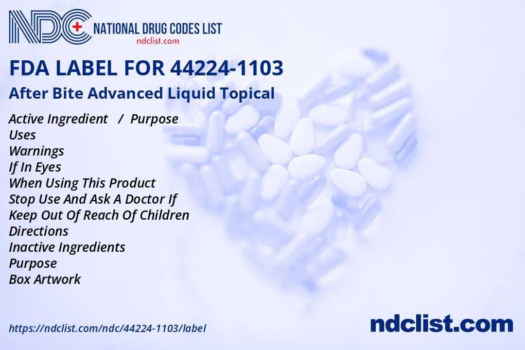 After Bite Advanced Liquid - FDA Label NDC 44224-1103